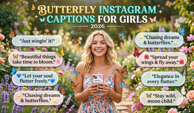 Butterfly Instagram captions for Girls