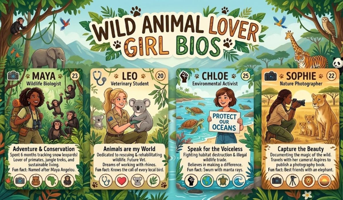 Wild Animal Lover Girl Bios