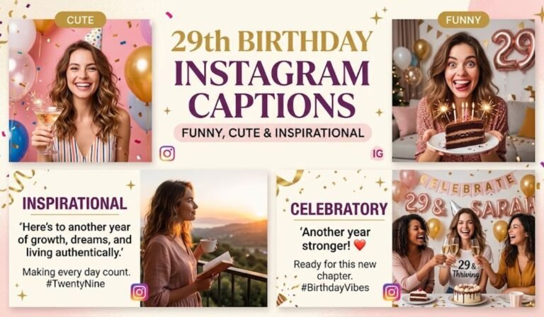 29th Birthday Captions Funny, Cute & Inspirational
