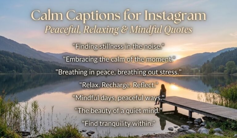 Calm Captions for Instagram Peaceful, Relaxing & Mindful Quotes