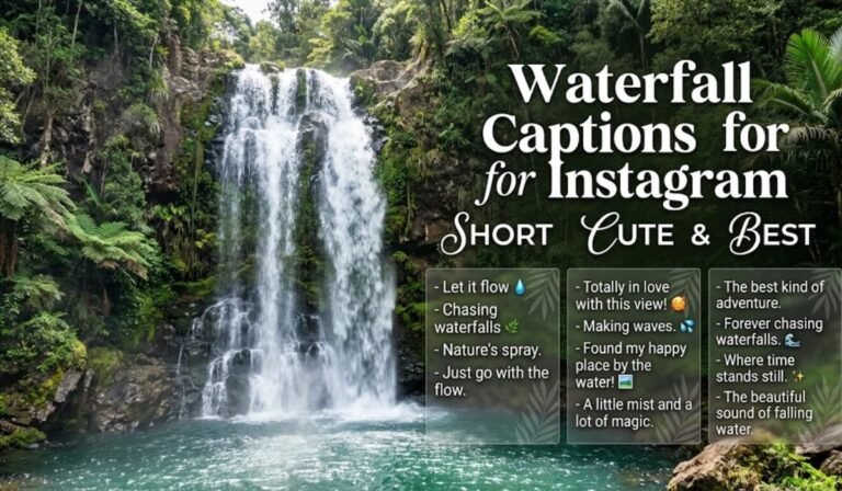 Waterfall Captions for Instagram Short, Cute & Best